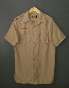 Boy Scouts VENTED Uniform Shirt BSA Microfiber Sewn Patches Scout Adult Mens SM - Picture 1 of 5