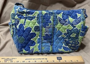 Vera Bradley Daisy Doodle Green/Blue Multi Pocket Shoulder Bag - Picture 1 of 10