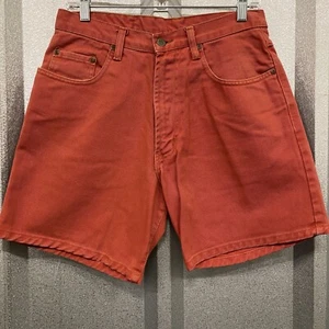 Lucky Brand Dungarees Mens 29 Coral Red Denim Shorts Relaxed Gene Montesano USA - Picture 1 of 10