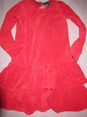 Usado en excelente estado Ralph Lauren vestido rojo terciopelo con volantes en capas niñas 5 envío gratuito EE. UU. Foto 1 de 2