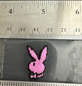 1970’s Vintage Playboy Bunny Rabbit Mini Iron On Patch Embroidered Pink Lot X 5 - Picture 1 of 2