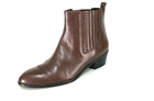J. Crew Western Ankle Boot Sz 6 Brown Leather Bootie Chunk Heels Shoes
