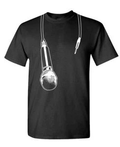 DJ MIKROFON - lustige Techno Hip Hop Musik - Baumwolle Unisex T-Shirt - Bild 1 von 6
