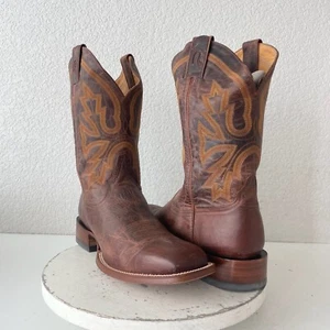 Rod Patrick Mens Cowboy Boots 13.5B Perro Loco Brown Leather Western Square Toe - Picture 1 of 13