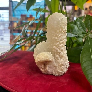 Fantastic CHALCEDONY QUARTZ STALACTITE Crystal Cluster 419.4 Grams India - Picture 1 of 20