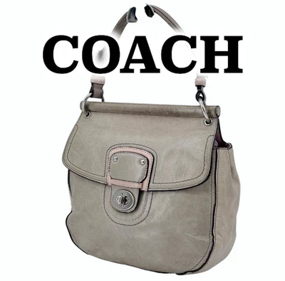 Bolso de Hombro Coach Willis Cuero Azul Marino 70 Aniversario Gris Edición Limitada Foto 1 de 4