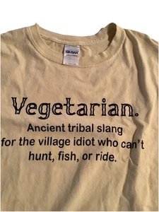 Vegetarian Humor Men’s XL 100% Cotton T-Shirt Hunting Keeping Our Cows Happy - Picture 1 of 8