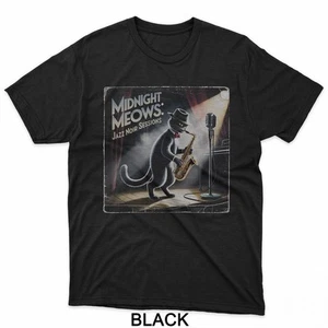 Smooth Cat with Saxophone in Jazz Club Spotlight T-Shirt - Bild 1 von 5