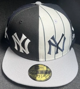 New York Yankees MLB New Era pin stripe Pinwheel 59fifty Cap Hat Size 7 3/8 NEW - Picture 1 of 12
