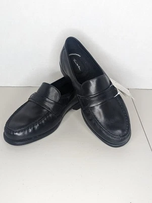 Мужские туфли Thom McAn Dress Shoes «Karl» размер США 7,5 W кожа черные   - Изображение 1 из 4