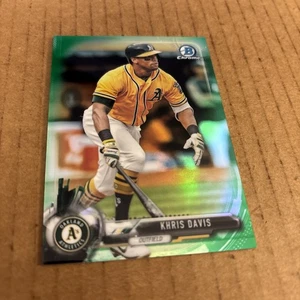 2017 Bowman Chrome GREEN REFRACTOR SP /99 Khris Davis #83 Athletics Baseball (f3 - Picture 1 of 2