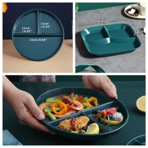 PP Portion Control Reusable Food Dish Dinner Plate Diet Home Kitchen For Adults - Picture 1 of 13
