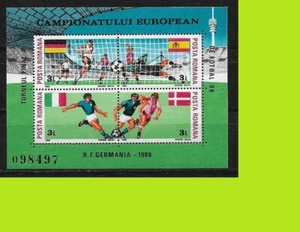 Romania 1988 Football European Championship - Soccer - Miniature Sheet - MNH - Picture 1 of 2