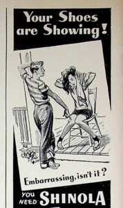 1948 Shinola Wax Liquid Shoe Polish Vintage 1940s Print Ads Segment Teenagers - Picture 1 of 3