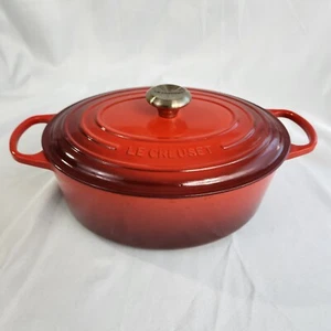 Le Creuset Cast Iron 31 Oval Dutch Oven with Lid Cerise Red 6-3/4 Qt. - Picture 1 of 12