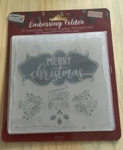 craft sensations embossing folder - merry christmas - Picture 1 of 1
