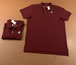 Lot of 2 Aerpostale Mens Medium Dark Cherry Short Sleeve Uniform Pique Polo NWT - Picture 1 of 9