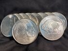 Silver Bullion Rounds, Buffalo, .999-Lot Of Ten.