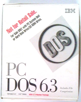 ✅ IBM~PC~DOS 6.3~Original~Disquetes de 3.5" pulgadas~Paquete de distribución OEM~1993 Foto 1 de 4