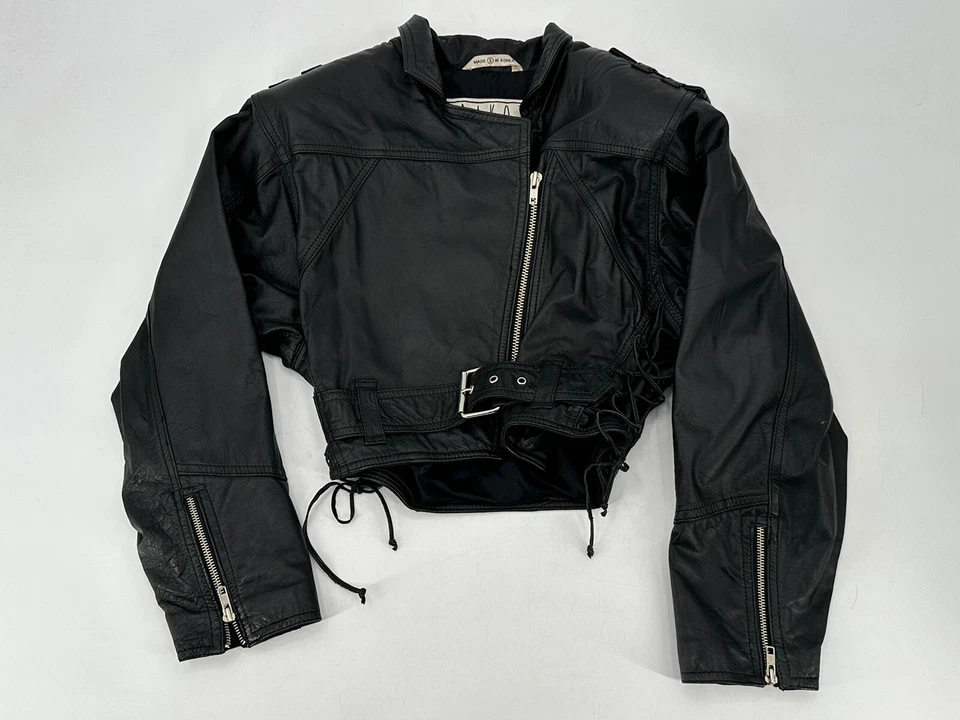 Abrigo Chaqueta Moto BB Dakota Cuero Gamuza Para Mujer Talla Pequeña Hecho en Corea Negro Foto 1 de 4