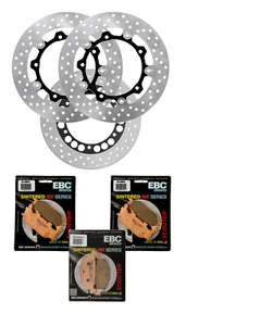 Set N3 Discos de Freno N3 Pastillas Para Scooter Yamaha T Max 500 2004 Al 2007 - Imagen 1 de 8