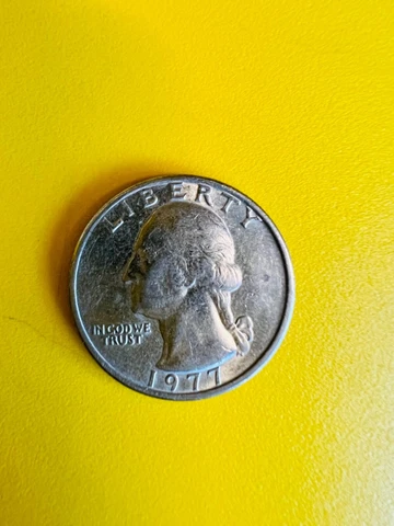 1977 Washington Quarter Dollar Coin Circulated No Mint Mark Error Not Certified Cover