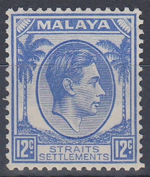 MALAYSIA STRAITS SETTLEMENTS 1938 KGVI 12c ULTRAMARINE ESTADO PERFEITO (ID:843/D51523) - Imagem 1 de 1