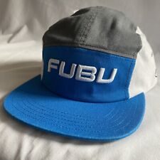 VTG FUBU Adjustable Sport Hat Cap Blue Color Block 90s Urban Blue Gray White