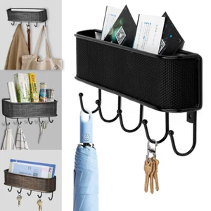 Wall Mount Key Rack Hanger Holder 5 Hook Chain Storage Keys Home Organizer Decor - Picture 1 of 16