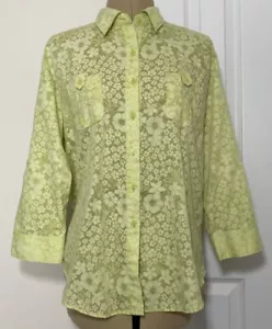 Jones Wear Sport Poly/Cotton Shear Blouse with 3/4 Sleeves & 2 Pockets: Size M - Picture 1 of 4