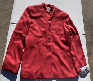 Blazer Jones NY Jones Wear Rojo Mujer Talla 10P Vintage Almohadillas para el Hombro Nuevo con Etiquetas - Imagen 1 de 8