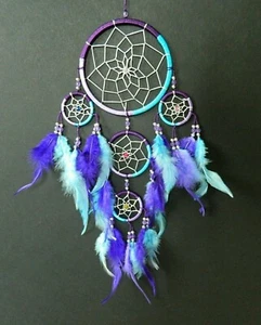 Dream Catcher Blue Purple Violet Girls Kids Gift New Dreamcatcher Decoration - Picture 1 of 2