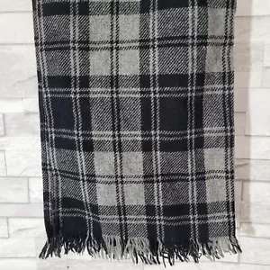 VINTAGE Neck Scarf Black White Check Plaid Length 61 in Width 10 in - Picture 1 of 1