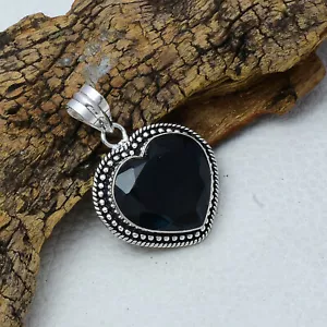 Fantastico Nero Spinello Gemma 925 Argento Sterling Handmade Ciondolo 5.3cm - Foto 1 di 3