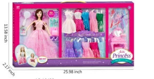Girl Doll and Closet Set with Doll Clothes and Accessories Items - Picture 1 of 6