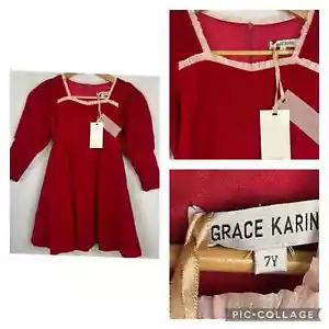 Grace Karin Velvet Dress Size 7y NWT - Picture 1 of 11