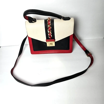 Bolso de Mano Aldo Cartera Rojo Blanco Negro Cuero Tono Dorado Resistente Bandolera Correa  Foto 1 de 4