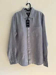 Coast Clothing Co Shirt Mens Medium Long Sleeve Blue Marle 100% Linen New - Picture 1 of 5