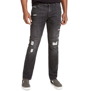 Pantalones de mezclilla para hombre Sun + Stone ajustados desgastados grises B4HP - Imagen 1 de 28