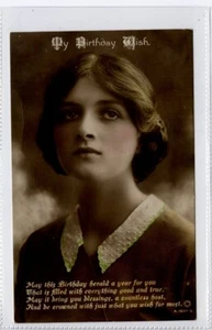 (Gc7984) RPPC, A.1607-5, British Actress, My Birthday Wish, Gladys Cooper 1914 - Foto 1 di 4