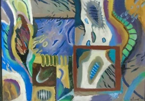 Russischer Künstler der Modernen "Expressive Komposition" Öl, 1990, signiert - Picture 1 of 7