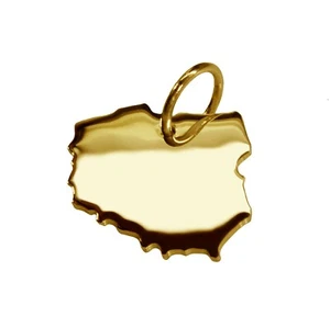Kettenanhänger in der Form von der Landkarte Polen in massiv 333 Gelbgold - Bild 1 von 2
