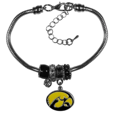 Iowa Hawkeyes Euro Bead Style Bracelet [NEW] NCAA Wrist Jewelry Necklace Cover