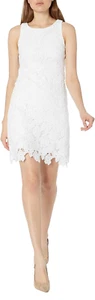 NEW CATHERINE MALANDRINO WHITE LACE SHIFT  DRESS SIZE 4 $138 - Picture 1 of 2