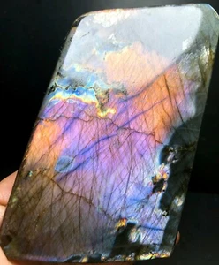 361g AAA+++Madagascar Purple Labradorite natural crystal polishing stone X121 - Picture 1 of 10