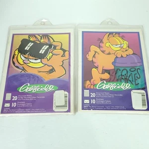 Menge 2 Garfield Odie Schreibwaren 40 Blatt 20 Umschläge Cookies Sonnenbrille NEU - Bild 1 von 4