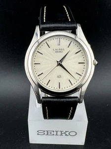 Orologio Seiko Laurel AGS Uomo Quadrante Crema Quarzo 34mm 4M21-0A60 Nuovo Condensatore - Foto 1 di 13