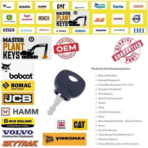 14707 Bomag JCB Vibromax Dynapac Hamm Roller & Compaction Equipment Master Key - Picture 1 of 1