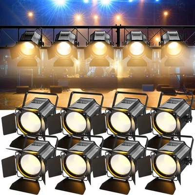 COB 200W Warm & Cold White Par Light Spotlights Stage Lighting with Barn Door DJ - Image 1 of 4