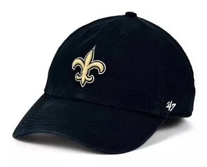 47 BRAND New Orleans Saints NFL Classic Franchise Cap Hat Black Size XL Fitted - Picture 1 of 5